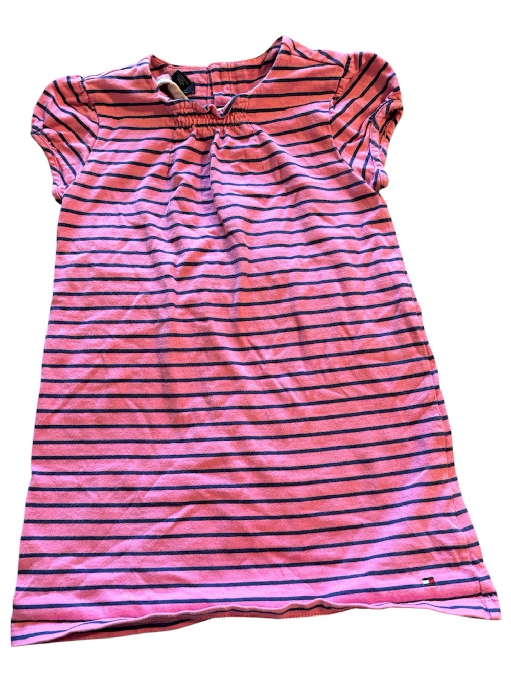 🟠Tommy Hilfiger Pink and Navy Striped Girls Dress